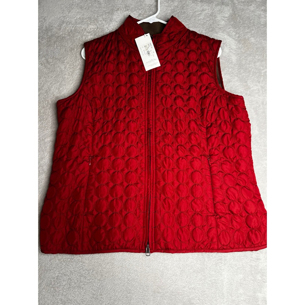 Aventura Clothing Lexi‎ Vest Womens XL Red Ketchup Quilted Fleece Lined Full Zip